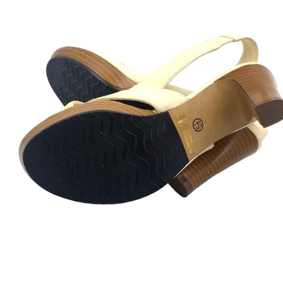 Lasonia 👡 Cream Open Toe Heels Size 5.5 - Picture 8 of 9